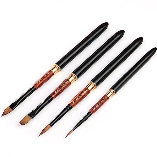 Sable Travel Watercolor Brushes, 4pcs Elegant Kolinsky Sable Set of 4