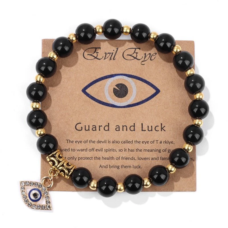 Pulsera de Piedra Natural Hamsa Mal de Ojo Yoga Energía Cuentas Ajustable Joyería Regalo Foto 4 de 4