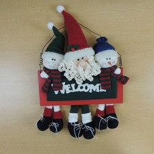 Santa Christmas welcome sign rectangle