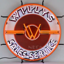 Jeep Willy's Sales Service Neon Sign Jeep Willys 5JEEPW w/ FREE Shipping 
