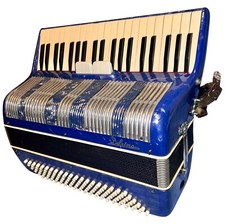1950s Italy Delrino Accordion Pearl Blue 18 keyboard W/ Gator Case Sheets