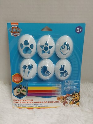Paw Patrol Easter Egg Stencil Set Includes 6 Stencils & 4 Markers BNIP!