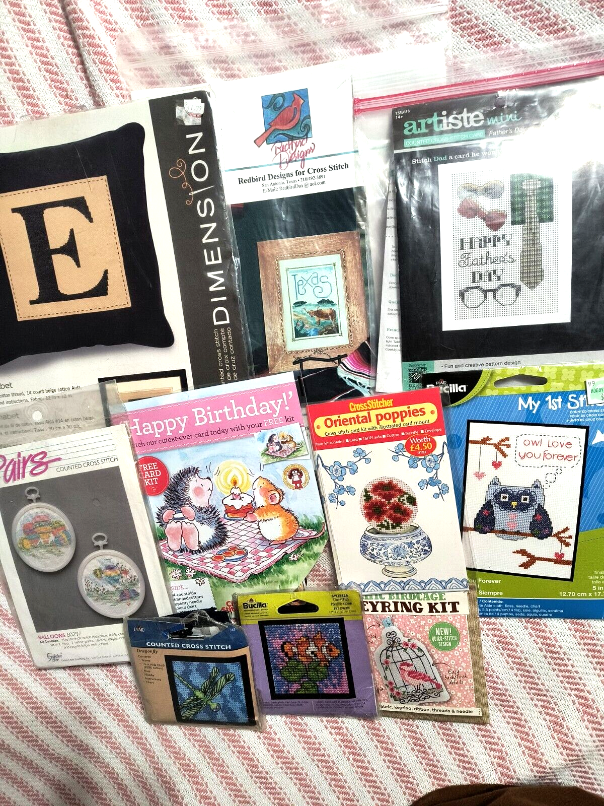10 Cross Stitch Kits w/Misc. Themes/Colors/Sizes by Bucilla/Plaid/Dimensions,etc