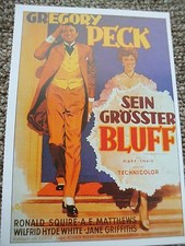 Sein größter Bluff (1954) - Filmplakatkarte Cinema Filmkarte - Gregory Peck