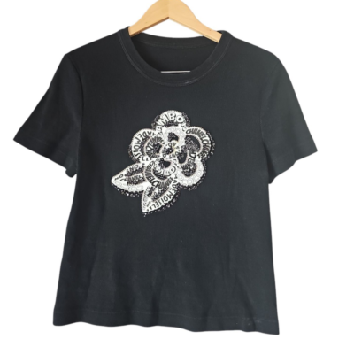 美品　CHANEL ブラック Tシャツ 34 カメリア CHANELカメリアTシャツ 極美品 シャネル CHANEL Tシャツ 20P