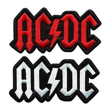 AC/CD Logo 2 Pack Embroidered Iron On Patch Classic Rock Band Applique
