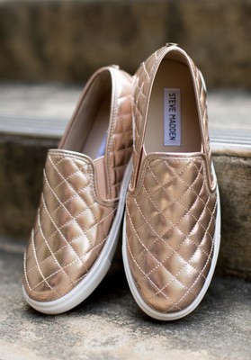 steve madden rose gold slip on