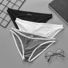 Mens Low-rise Tanga Bikini Briefs Soft Underwear Breathable Pouch Underpants US