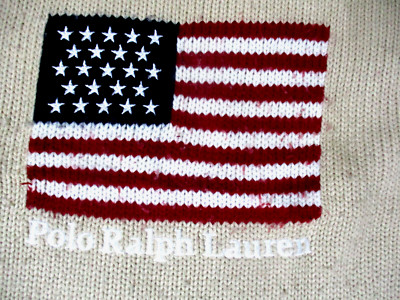 VTG EXQUISTE Polo Sport Ralph Lauren wool knit Sweater US Flag MENS M