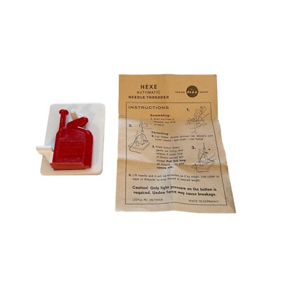 Vintage HEXE  Needle Threader - West Germany - with Instruction in Original Box