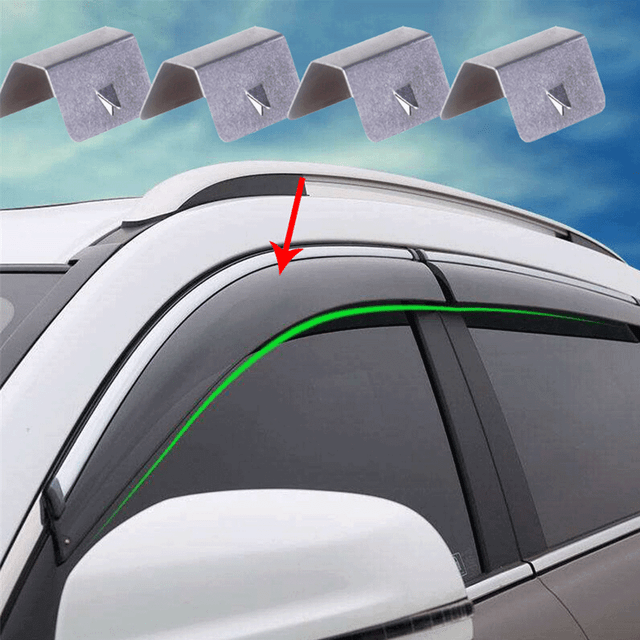 4 Pcs Universal In Channel Wind/Rain Deflectors Fitting Clips