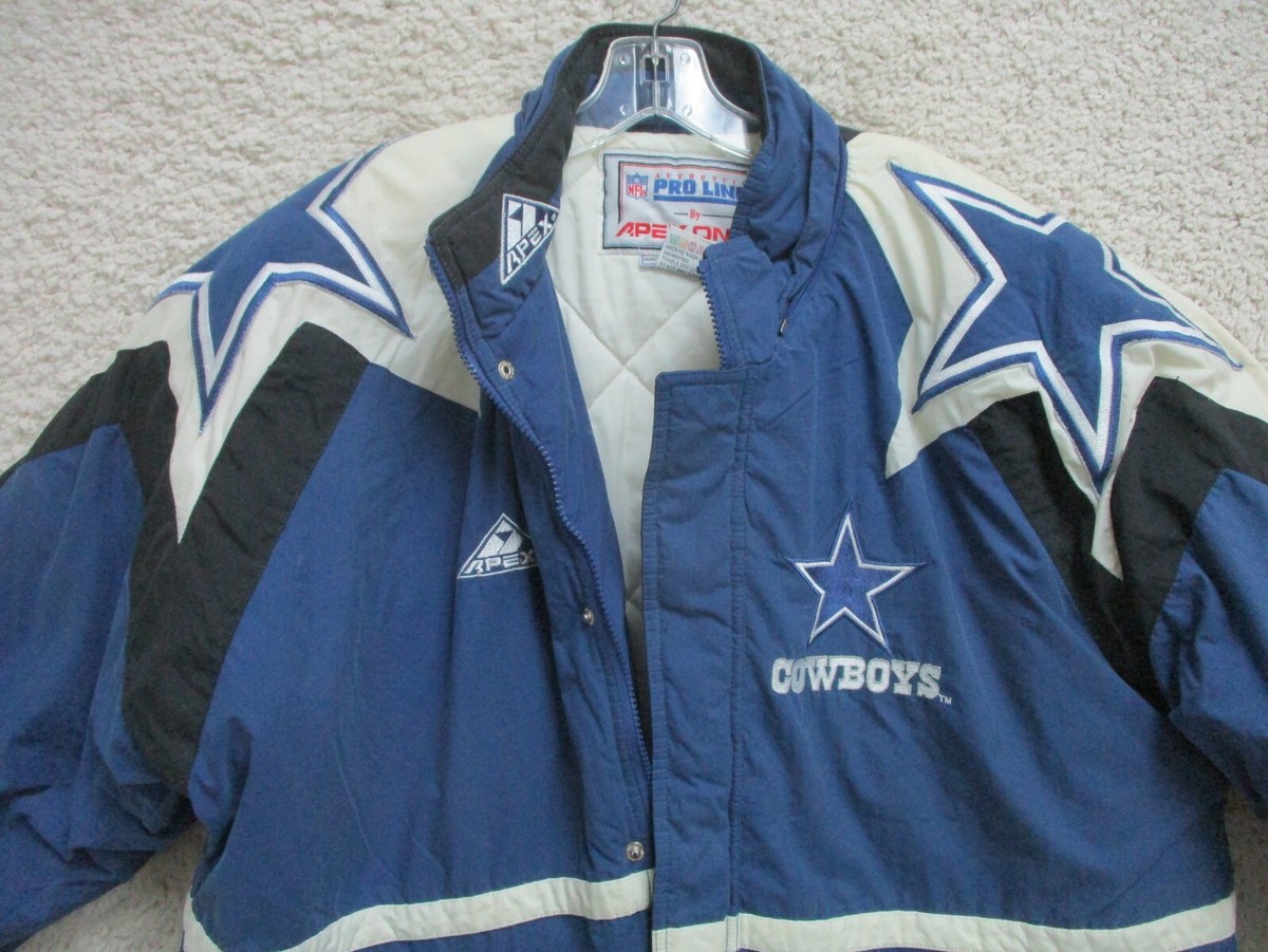VINTAGE Apex One Dallas Cowboys Jacket Large Adult Blue Pro