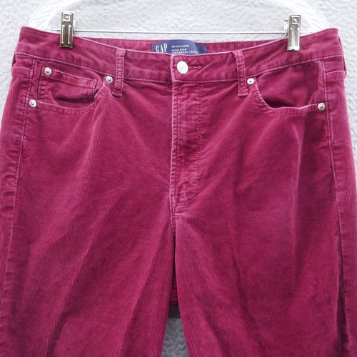 Gap Womens High Rise Skinny Corduroy Pants 16 X-Long Red Burgundy Stretch Preppy - Picture 2 of 14