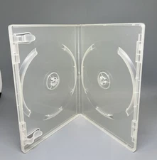 3 14MM DOUBLE (2) DVD CASE BOX, BOOKLET CLIP, CLEAR, MADE IN US, DB14-2C-LR-N