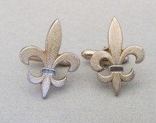 Men Vintage NEW ORLEANS SAINTS FLEUR de LIS CUFFLINK Costume Jewelry I-23