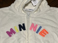 NEW Disney x Baby GAP Minnie Hoodie White Fleece SweatShirt 4T Youth Girls Micke