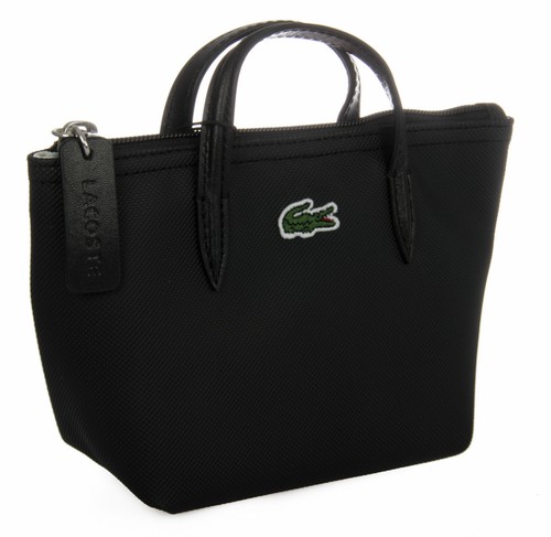 Borsetta Trousse Wash Bag Lacoste 1392 donna Women Nero Black Tessuto Pelle  M | eBay