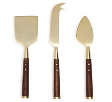 Acacia Wood Cheese Knives in Gift Box, Set of 3