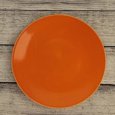 LINDT STYMEIST Satin Smooth Orange 8" Round SALAD PLATE, Vintage