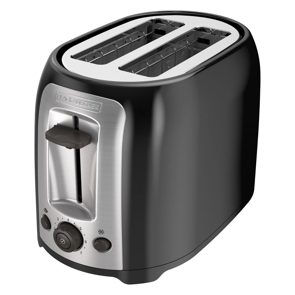 BLACK+DECKER 2-Slice Extra Wide Slot Toaster, Black, Silver, TR1278B - Image 2 of 4