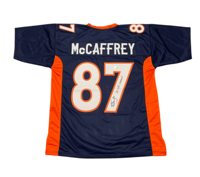 Ed McCaffrey Signed Broncos Custom Jersey w/ 2 SB Champ Beckett