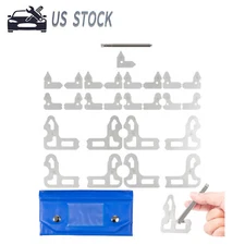 25PCS Radius Gage Set 1/64 inch-1/2 inch Gauges with Holder Tool 3602-5021
