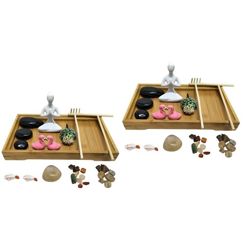 2 set Desktop Zen Yen Yoga Mini Zen Garden Meditation Ornament Desktop Ornament eBay