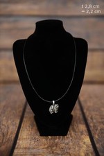 Chow Chow - silver covered necklace with dog on strap, Art Dog USA