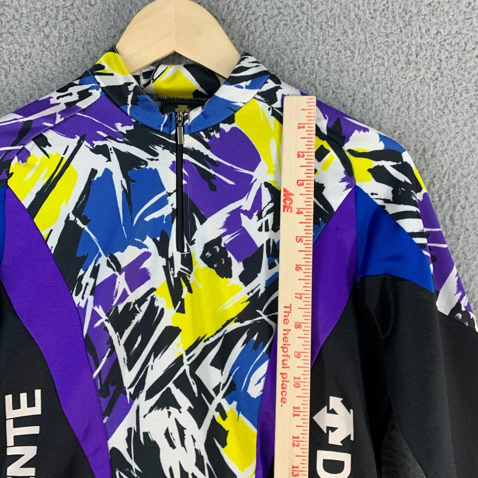 Camisa De Ciclismo Descente De Colección 1/4 Cremallera Manga Larga Hecha en Japón Años 80 90 Colorida Foto 4 de 4