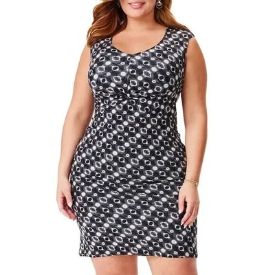 Nic+Zoe Womens 1X Plus Midnight Shibori Dress