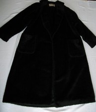 Extra Long Neiman Marcus Searle Black Alpaca Wool Size 10/12 Coat Orig $3k