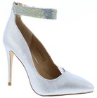 High Heel Pointed Toe 4.5in Hibiscus Silver Pumps US 11 (233) — photo 6