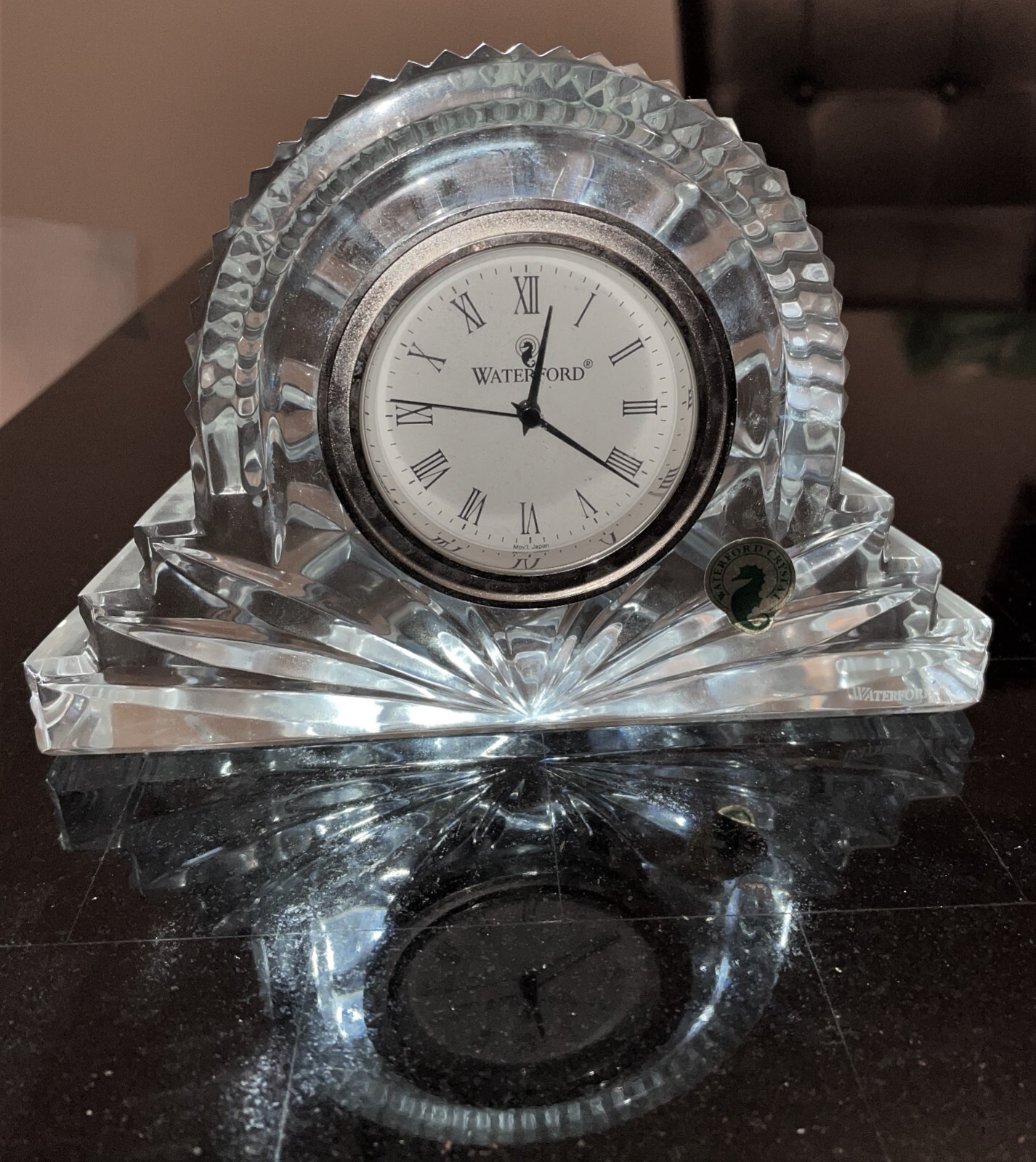WATERFORD LISMORE LEAD CRYSTAL "LARGE COTTAGE CLOCK" MINT NEW BATTERY