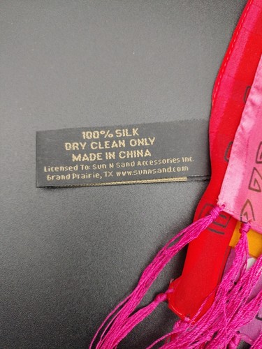 Laurel BURCH Silk ART CATS Whiskers Multi Color Rectangle Silk Scarf Fringed - Picture 2 of 6