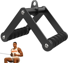 Double D Row Handle Cable Attachments for Gym, Non-Slip V Bar Attachment for Hom