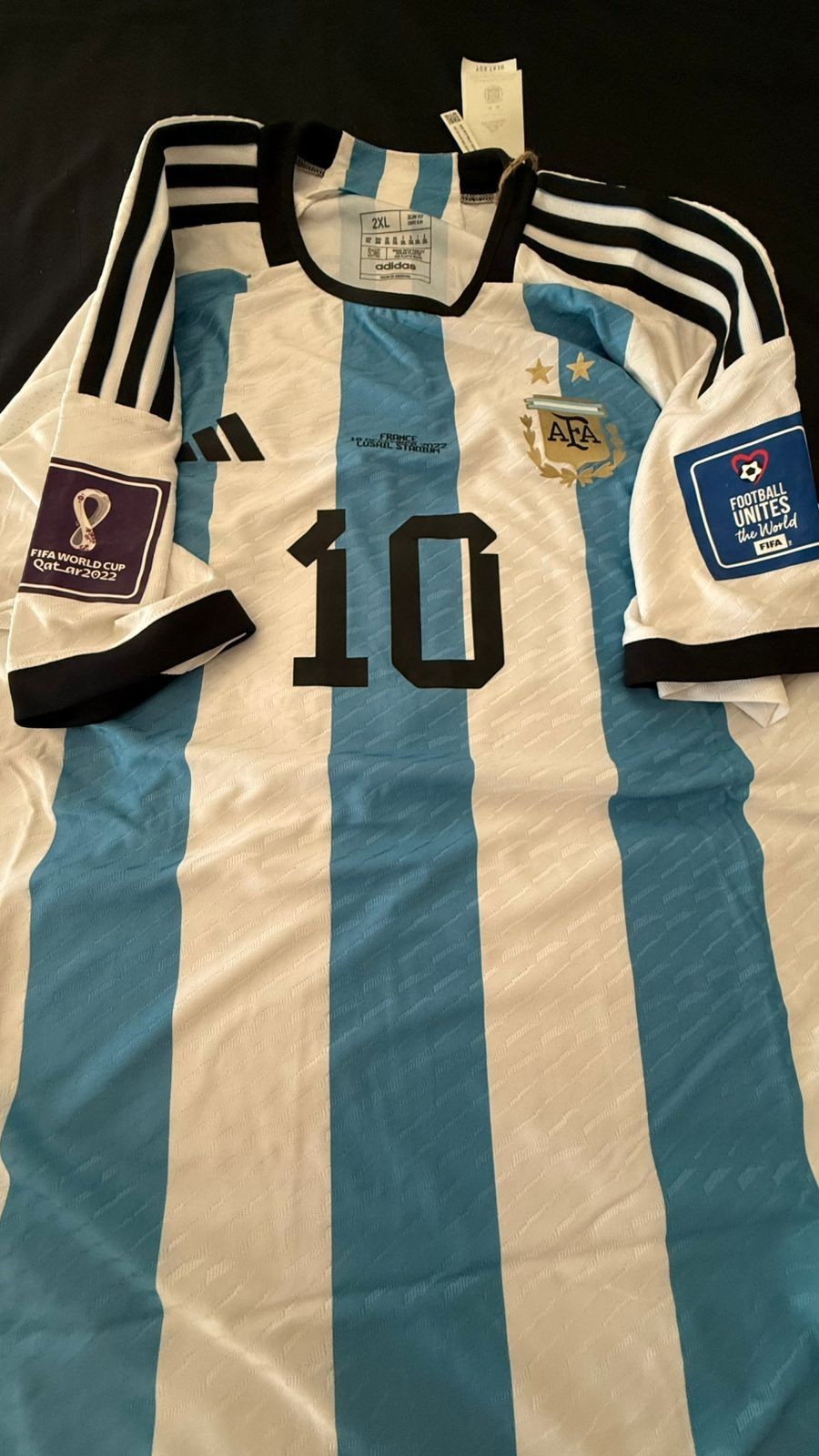 ARGENTINA 2XL MESSI ADIDAS AUTHENTIC 2022 WORLD CUP PLAYER VER HEAT.RDY W/TAGS