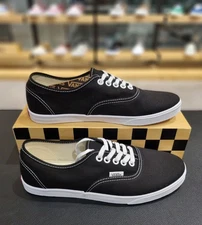 Vans Authentic Low Pro Skate Sneakers Shoes Black/White VN000D04BZW US 4-13