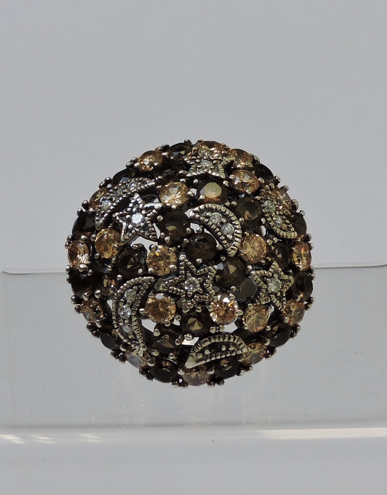 Extravagant solid ring with rhinestones - party /… - image 2