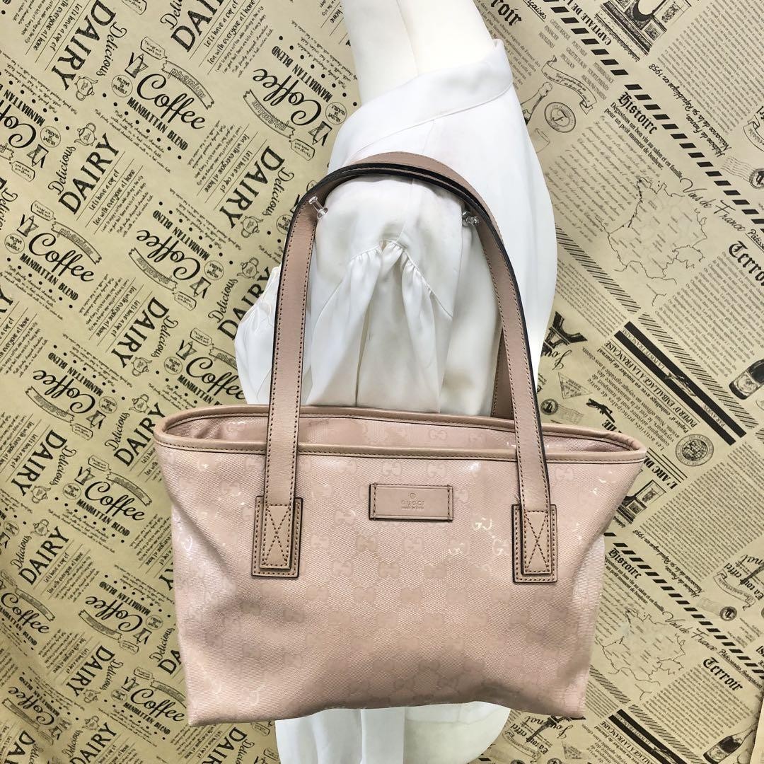 Gucci GG Imprint Pink Hand Tote Bag FQ31 Imported from Japan