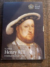 Royal Mint 2009 Henry VIII Uncirculated Five Pounds Coin In Mint Condition