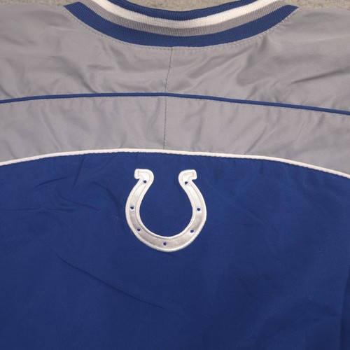 NFL Colts Pullover Giacca Uomo Grande Blu Grigio Foderato Scollo V Giacca a Vento Vintage - Foto 7 di 10