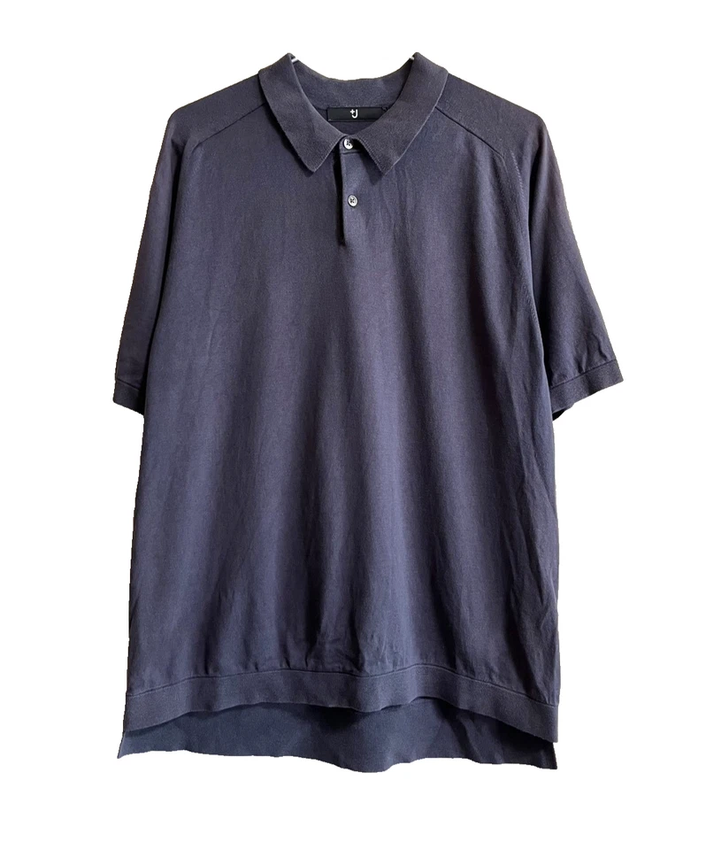 UNIQLO Jil Sander Plus J Silk Cotton Knit Polo Shirt Gray L Short Sleeve +J - Bild 1 von 4