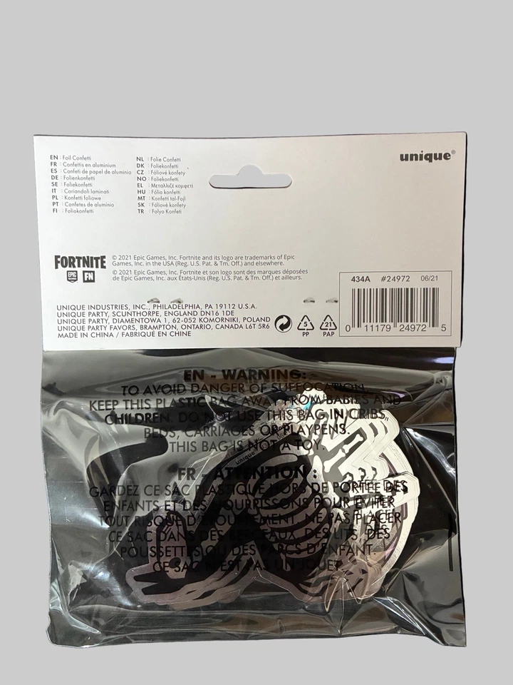 FORTNITE Victory Royale Happy Birthday Party Supplies Foil Confetti - Image 2 of 3