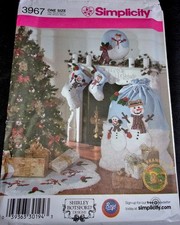 Simplicity Pattern 3967 Snowman Christmas Decor Bag Stocking Tree Skirt Uncut