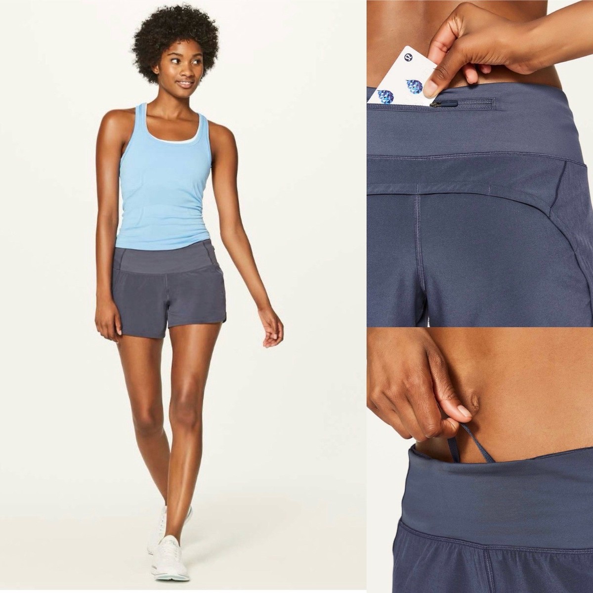 Lululemon Run Times Short II *4" Shadow Blue Size 6 View 4