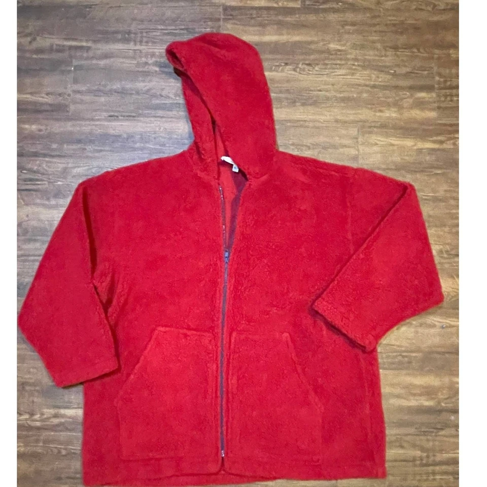 TASHA POLIZZI T.P. Saddleblanket and Co Chaqueta polar roja Bandera XL EE. UU. Hecha Foto 2 de 4