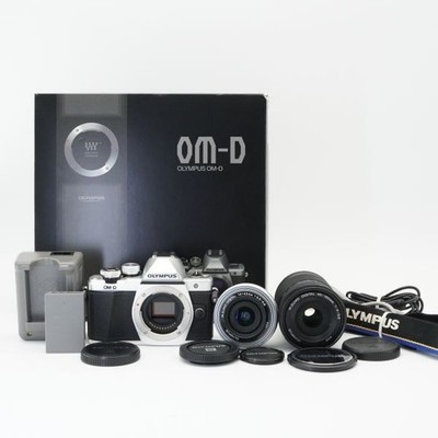 , Geprüftes OLYMPUS OM-D E-M10II Silver Double Lens Kit 40-150mm F4-5.6 /...