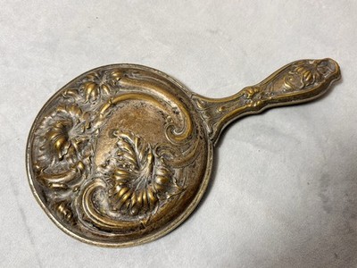 ANTIQUE ART NOUVEAU HAND MIRROR Floral Art Nature