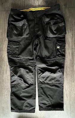 Caterpillar Trademark Work Pants 40 x 32 Black Tool Pockets Gusseted Workwear