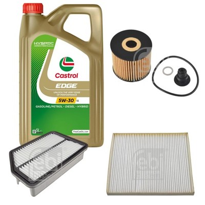 FEBI Inspektionspaket 5L Castrol EDGE Titanium FST 5W-30 LL für Hyundai i40 CW